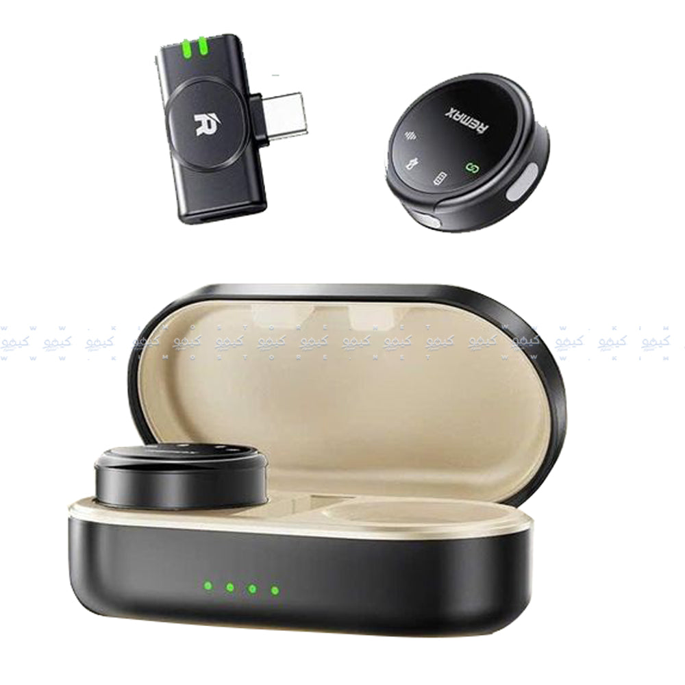 Remax K16 Type-C Dual Channel Wireless Microphone System - Black