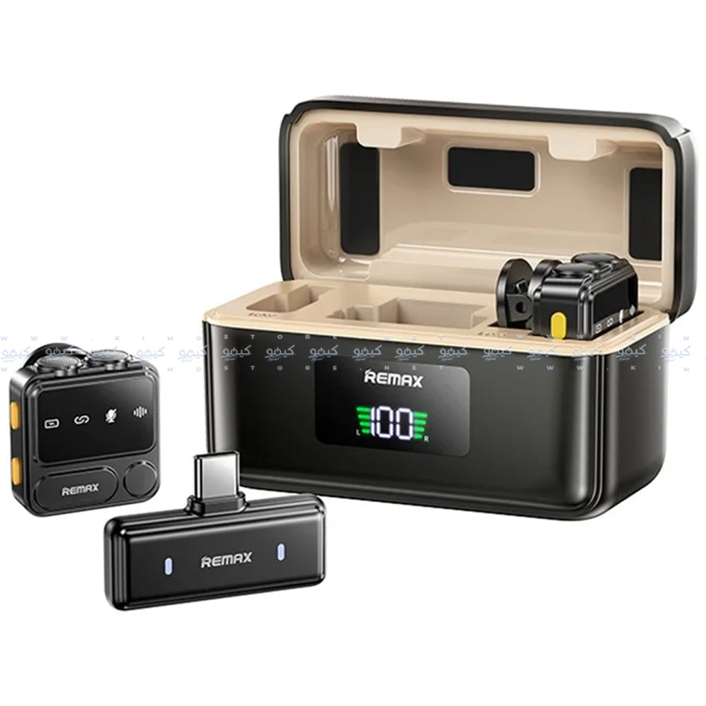Remax K18 Type-C Dual Channel Wireless Microphone System - Black