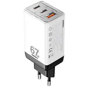 Remax RP-U159 Pro GaN Wall Charger 2x Type-C + USB 3A 67W Fast Charging - White