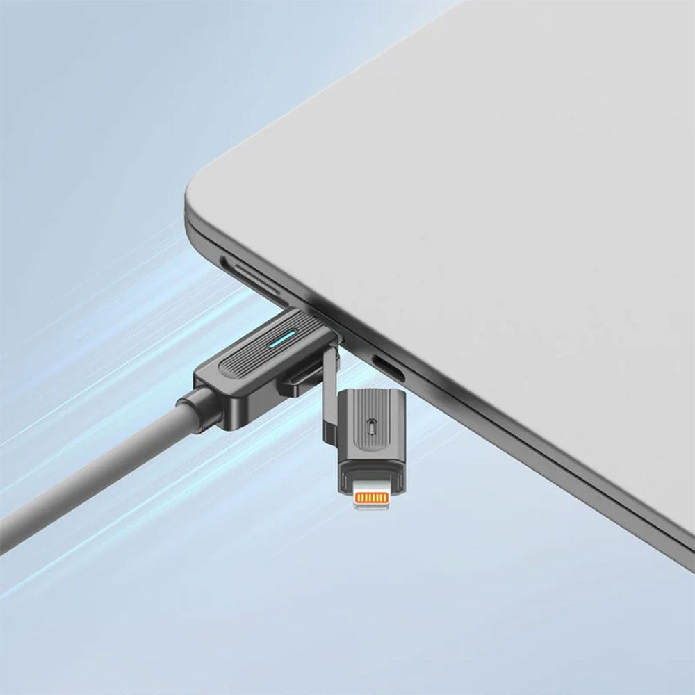 Riversong Herculed C7 CT63 4in1 Type-C + USB To Type-C + Lightning Cable 66W Fast Charging - Gray