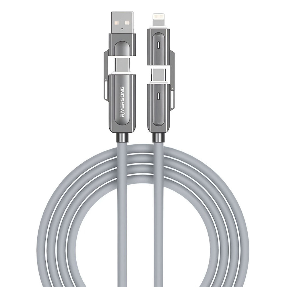 Riversong Herculed C7 CT63 4in1 Type-C + USB To Type-C + Lightning Cable 66W Fast Charging 1.2m 