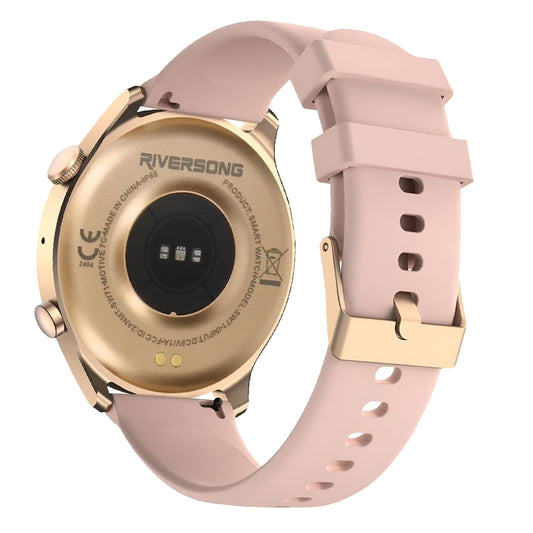 Riversong Motive 7C SW71 Smart Watch Rose Gold Case With Silicone Rose Gold Strap
