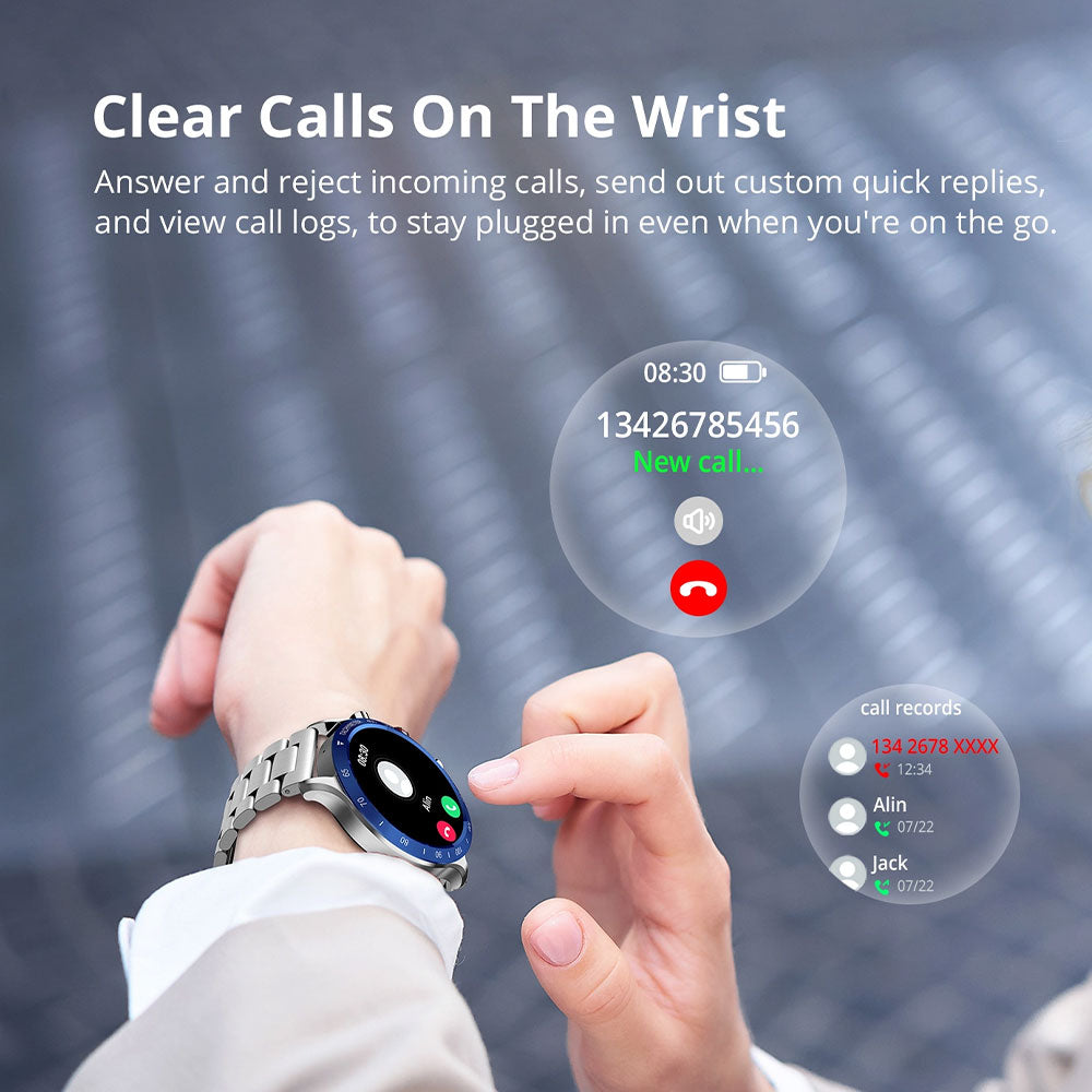 ساعة سمارت ريفرسونج Motive 9 Max SW903 هيكل ستانلس ستيل مع سوار ستانلس ستيل و سوار سيليكون