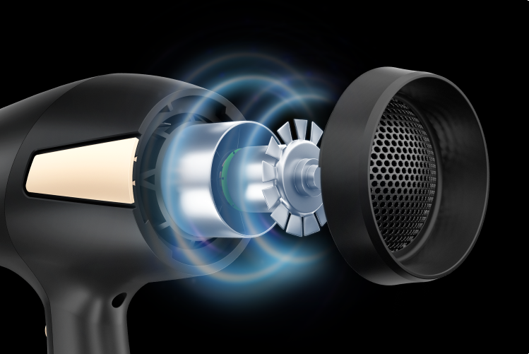 مجفف شعر راش براش 2500 وات D2 Pro - أسود