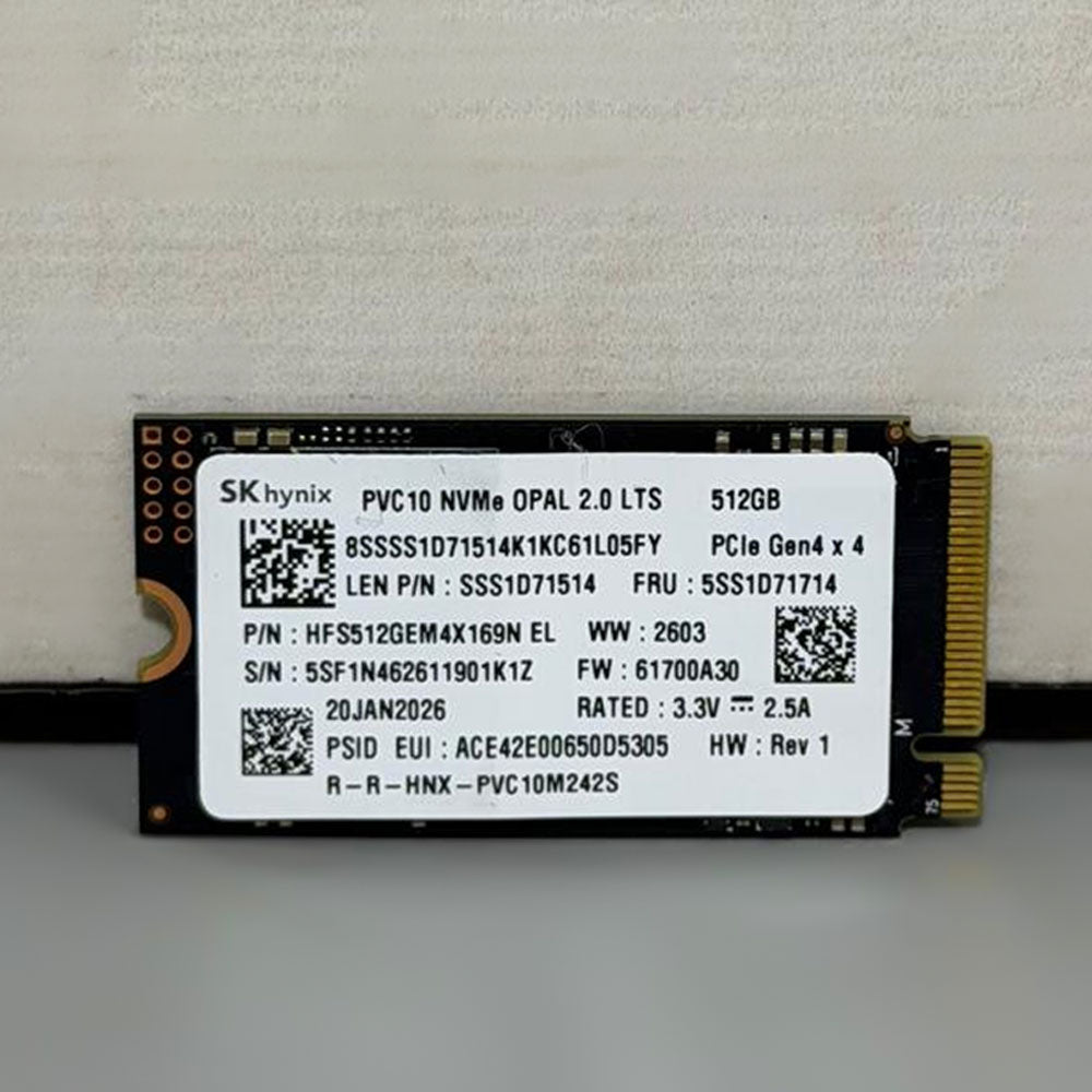 SK Hynix PVC10 512GB NVMe PCIe M.2 2242 SSD (Original Used)