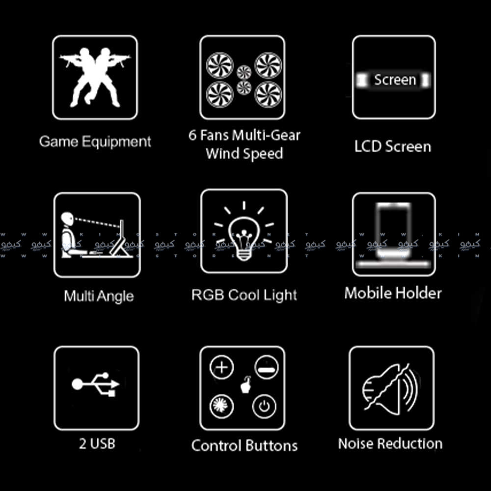 لوحة تبريد لاب توب اس تي-ستاندرد RGB جيمنج ICE-08