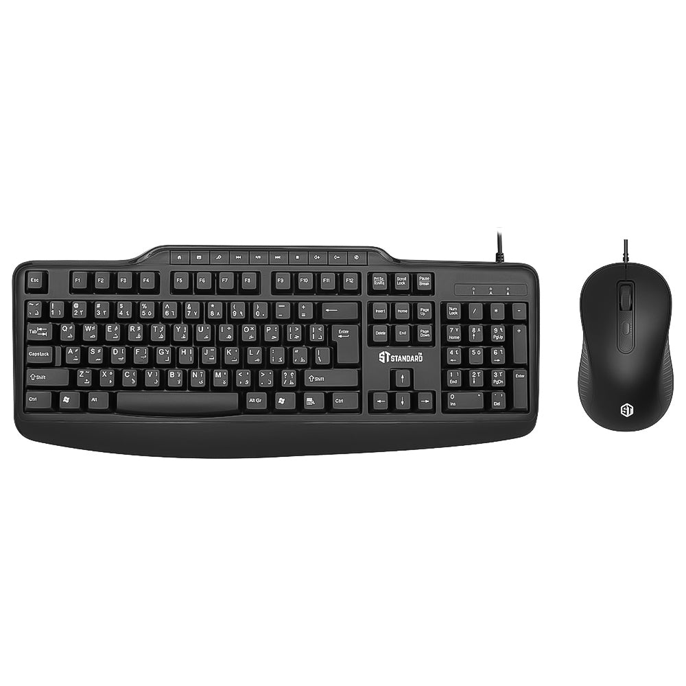 ST-Standard KC6000 Wired Keyboard + Mouse Combo English & Arabic