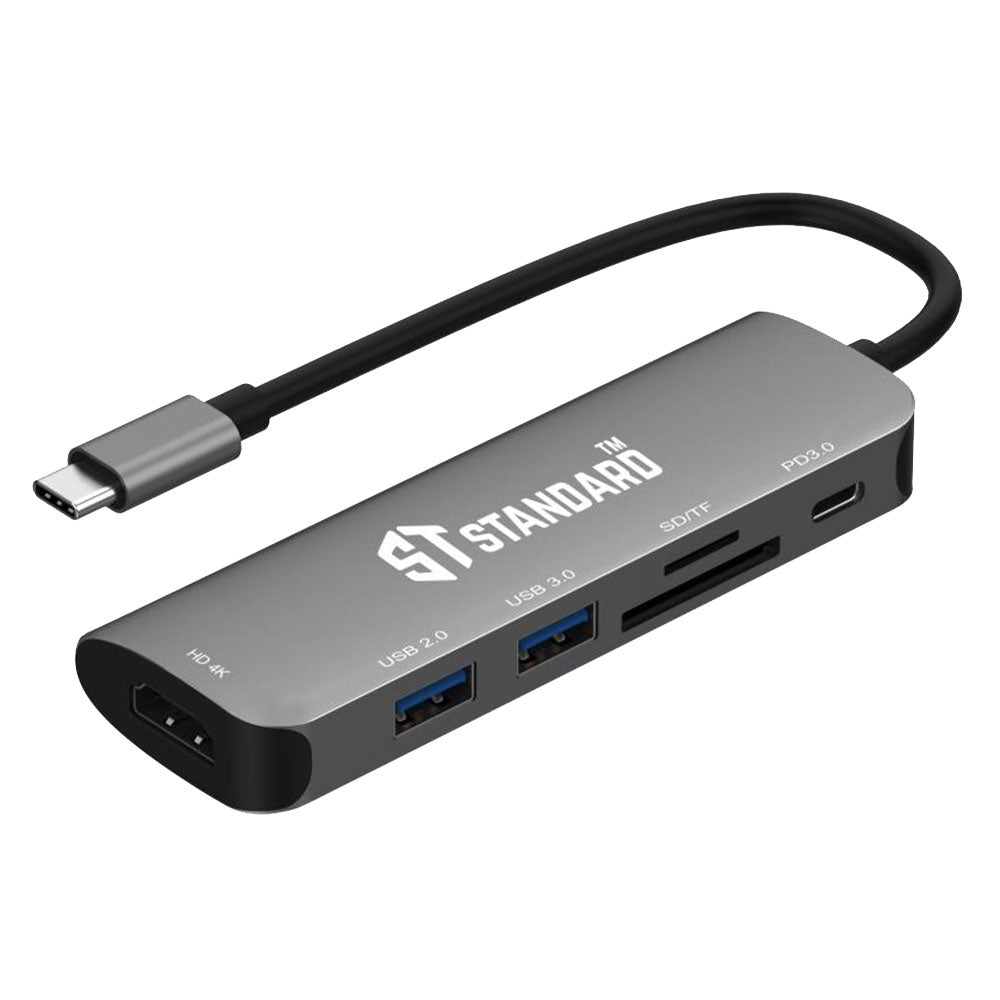 محول اس تي ستاندرد 6 في 1 من Type-C إلي HDMI بدقة ST-95116D 4K 