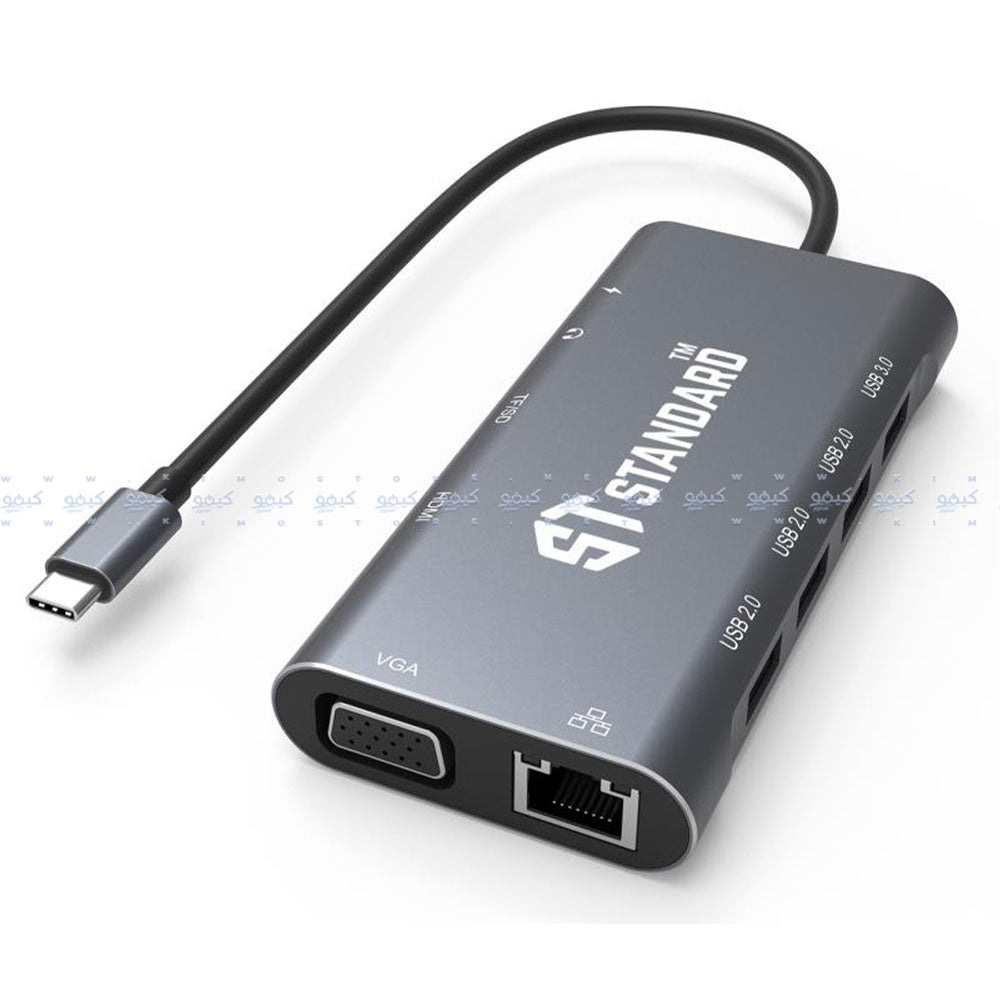 قاعدة توزيع اس تي ستاندرد 11 في 1 تايب سي بدقة ST-9591A+ 4K 