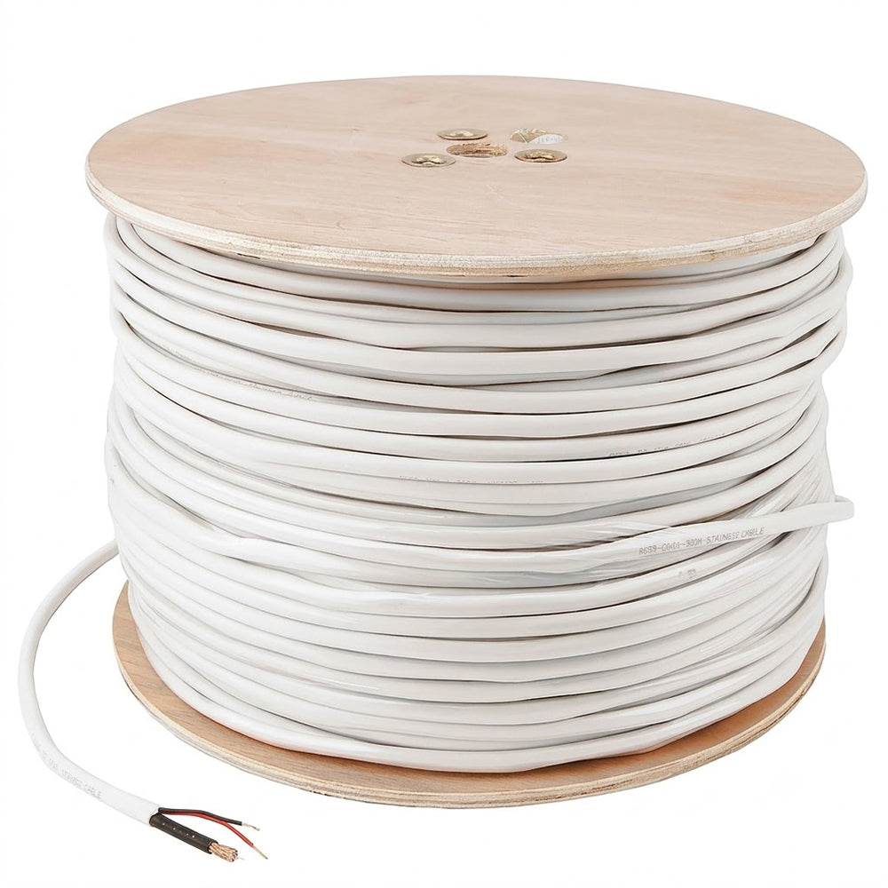 كابل كاميرا باور + داتا اس تي-ستاندرد 300 متر ST-CC80 RG59 - ابيض
