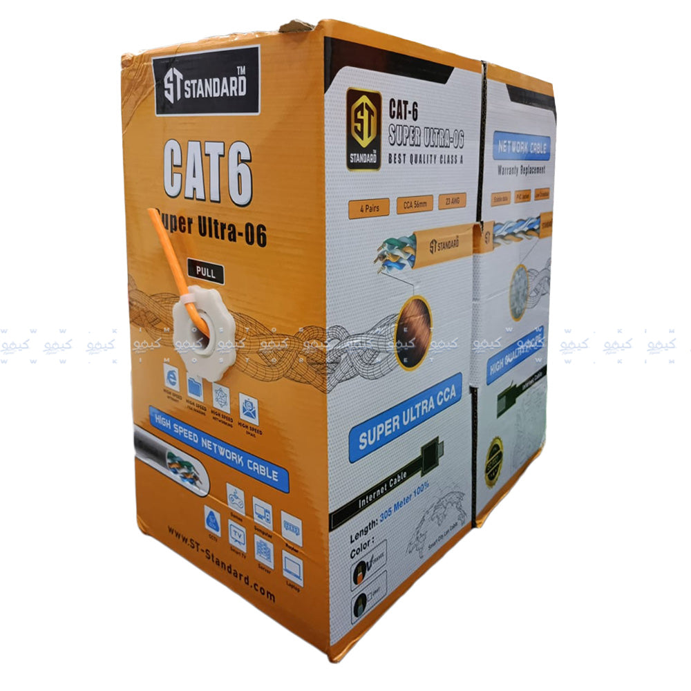 كابل نت وورك اس تي-ستاندرد 305 متر Ultra-06 Cat6 UTP - برتقالي