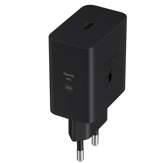 شاحن حائط سامسونج بمنفذ تايب سي PD بقوة 60 وات شحن سريع EP-T6010NBEGWW GaN 