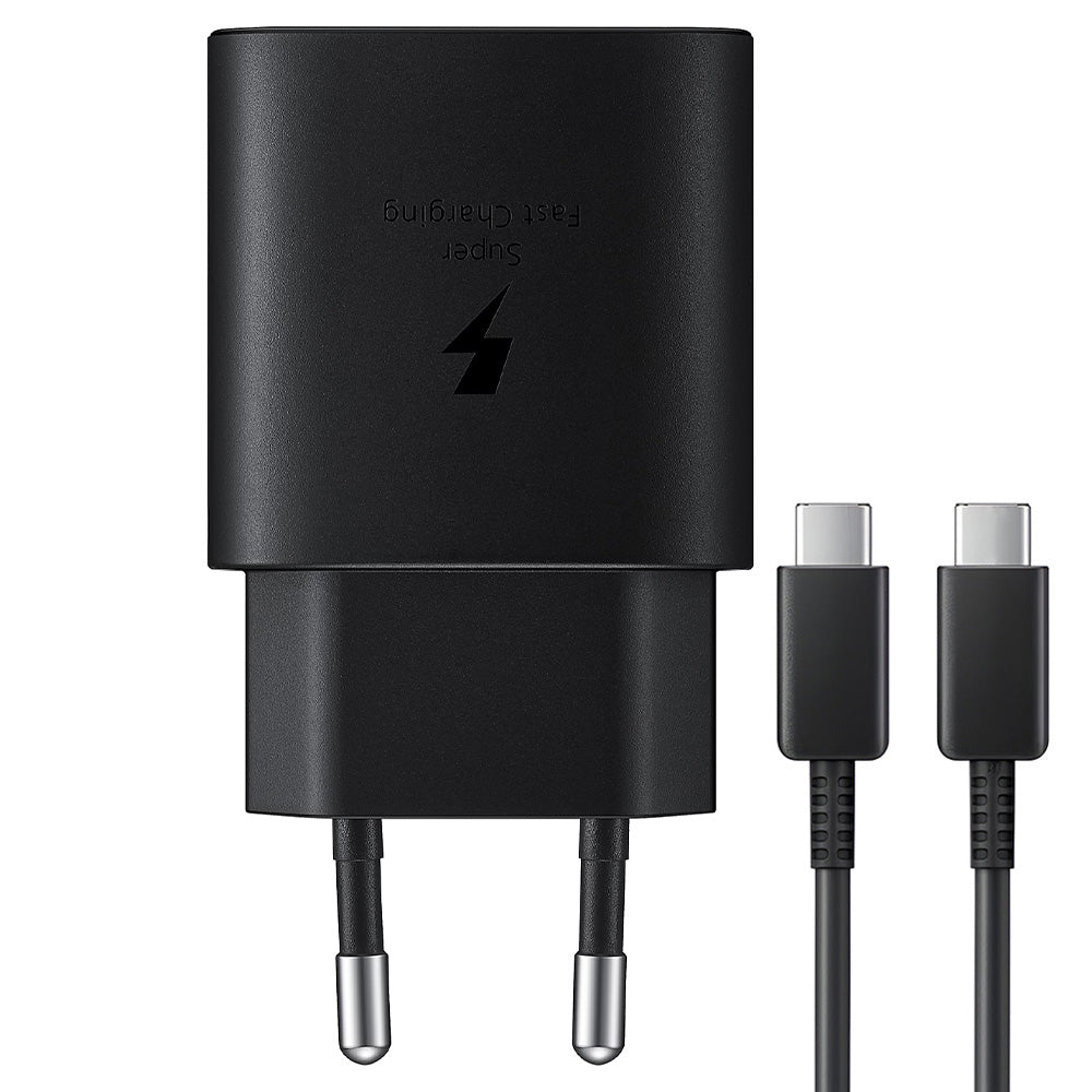 Samsung EP-TA800XBEGWW Wall Charger PD Type-C + Type-C Cable 25W Fast Charging - Black