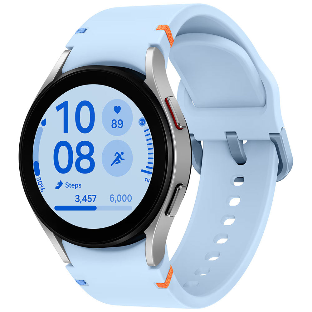 Samsung Galaxy Watch FE SM-R861 Smart Watch (40mm - GPS) Silver Aluminum Case With Blue Strap