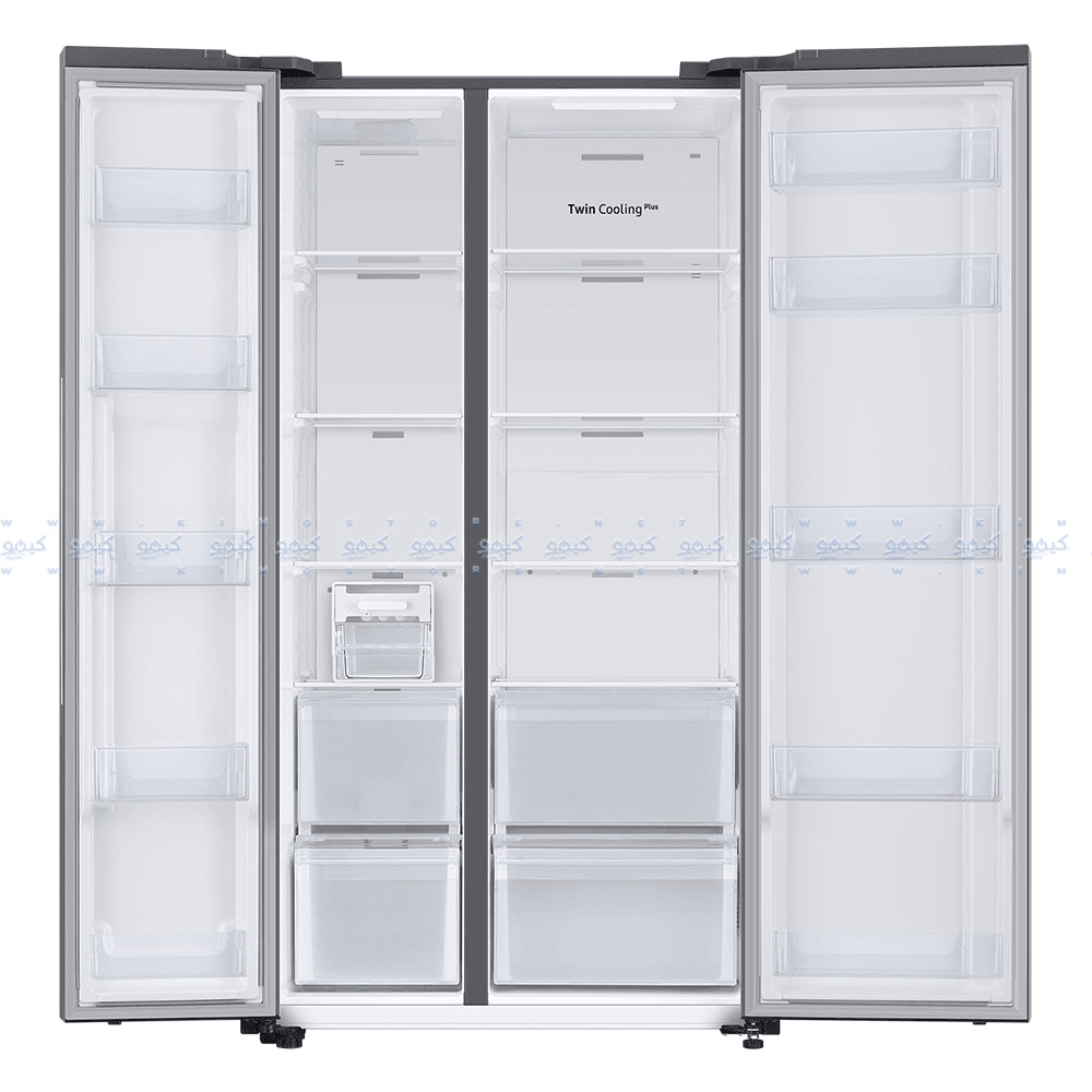 ثلاجة سامسونج نوفروست 2 باب 632 لتر RS66A8100S9 Side By Side - فضي