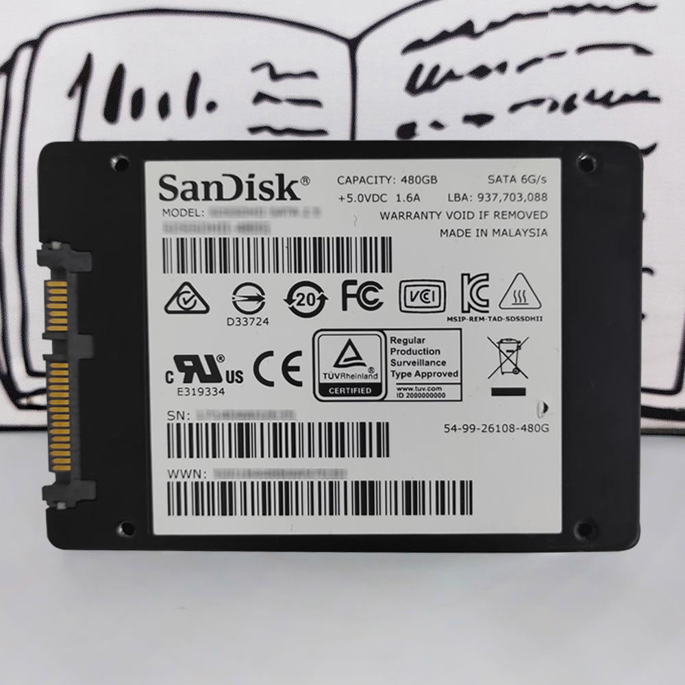 Sandisk 480GB SATA 2.5 Inch Internal SSD (Original Used)