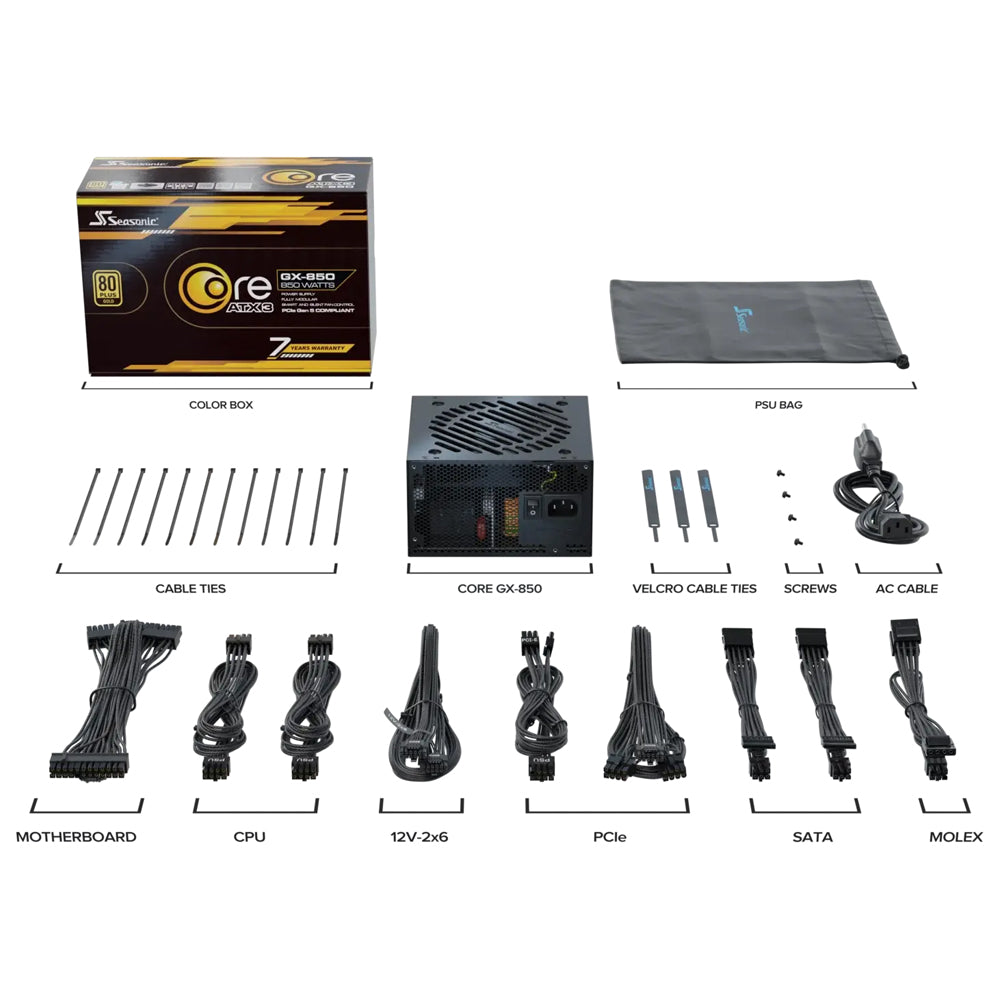 Seasonic CORE GX-850 850W 80 PLUS Gold Certified Power Supply