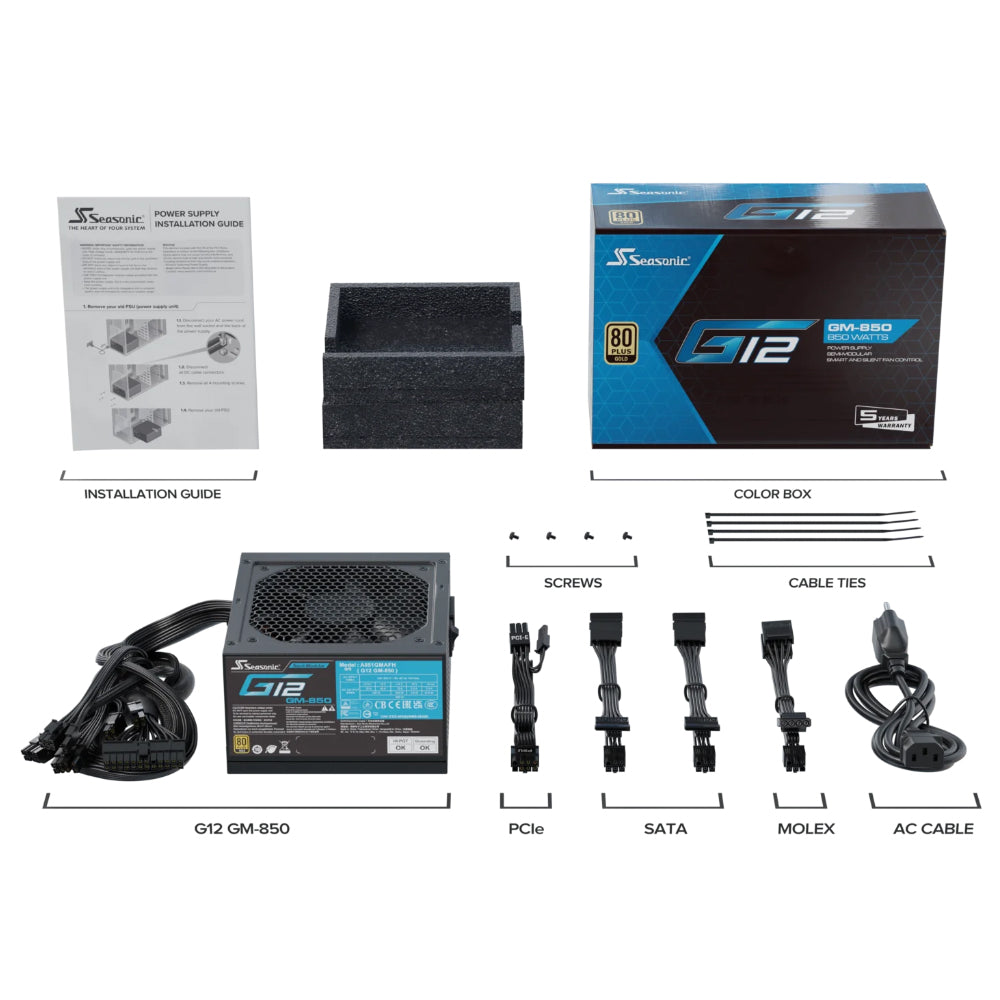 Seasonic G12 GM-850 850W 80 PLUS Gold Certified Power Supply