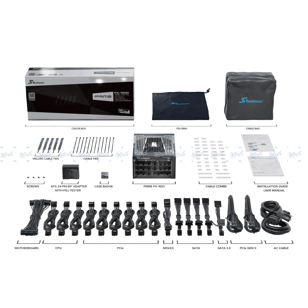 باور سبلاي سي سونيك 80 بلس بلاتينيوم 1600 وات PRIME PX-1600