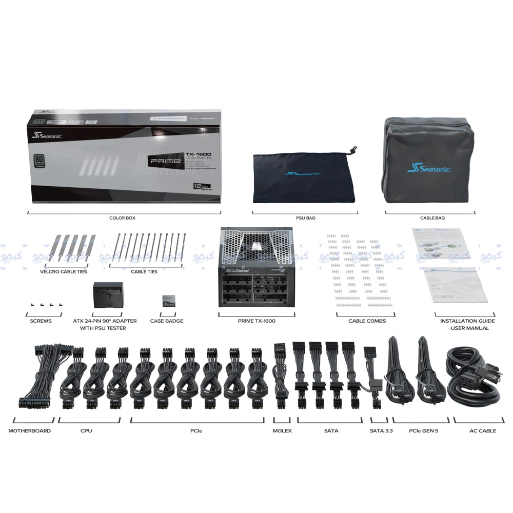 باور سبلاي سي سونيك 80 بلس تيتانيوم 1600 وات PRIME TX-1600 