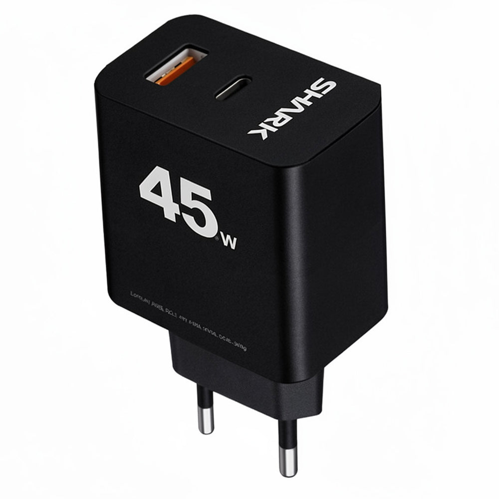 Shark SH-206 Wall Charger QC 3.0 USB + PD Type-C 45W Fast Charging - Black