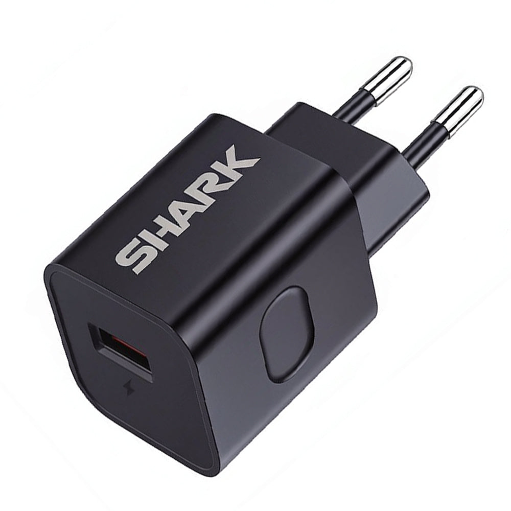 Shark SH-207 QC3.0 Wall Charger Type-C Cable 18W Fast Charging - Black