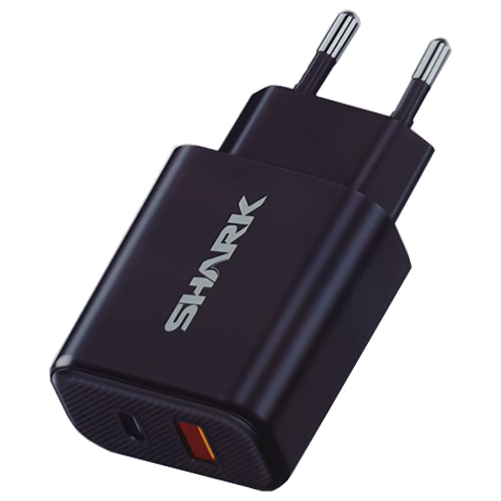 Shark SH-208 Wall Charger USB + PD Type-C 45W Fast Charging - Black
