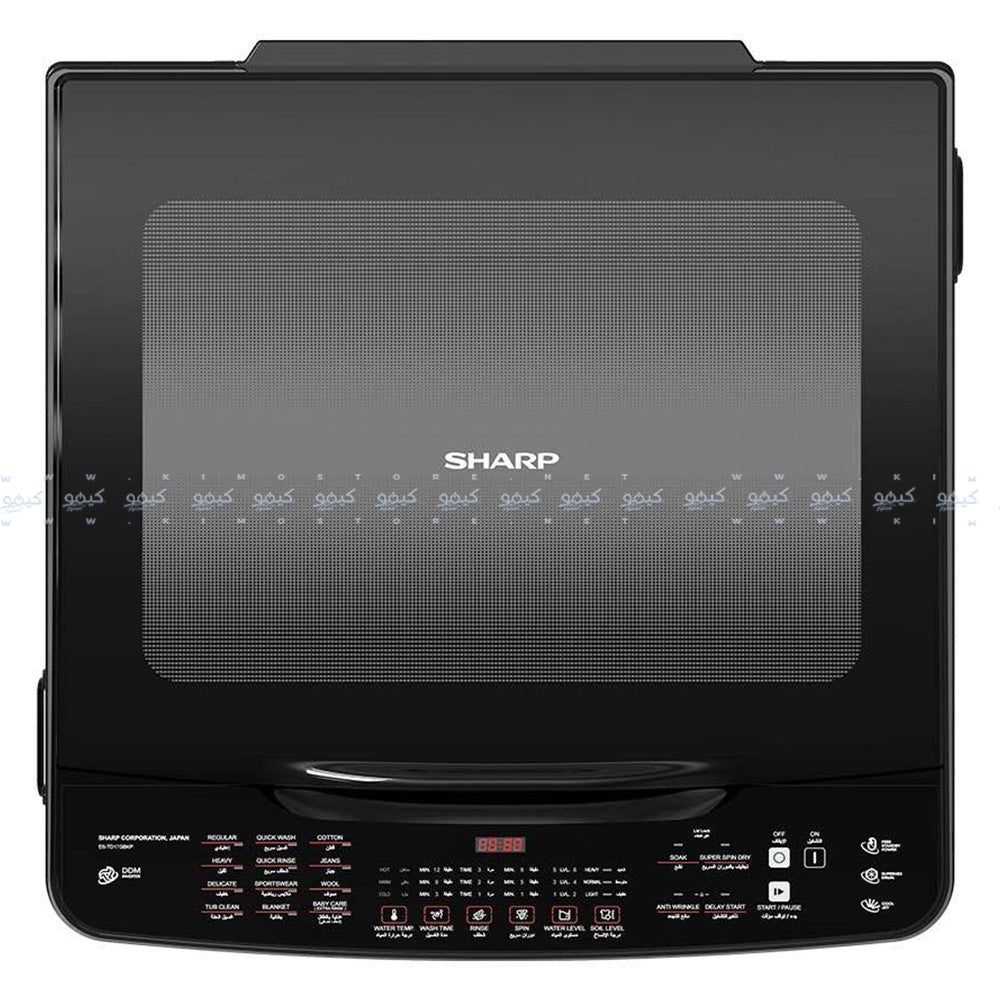 غسالة ملابس شارب اوتوماتيك تحميل علوي 17 كجم DDM انفرتر بطلمبة ES-TD17GBKP - أسود
