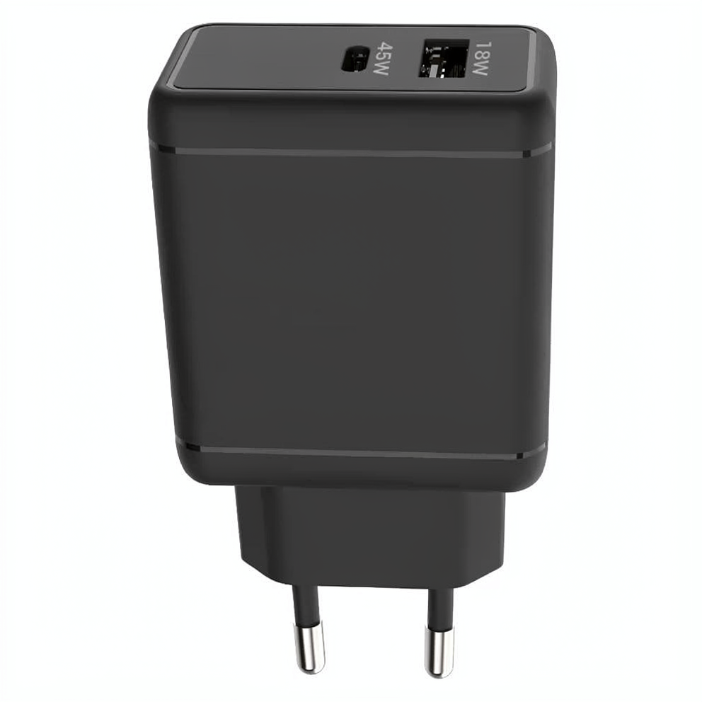 Smart Gate SGCH-45CAGaNB Wall Charger USB + PD Type-C 45W Fast Charging - Black