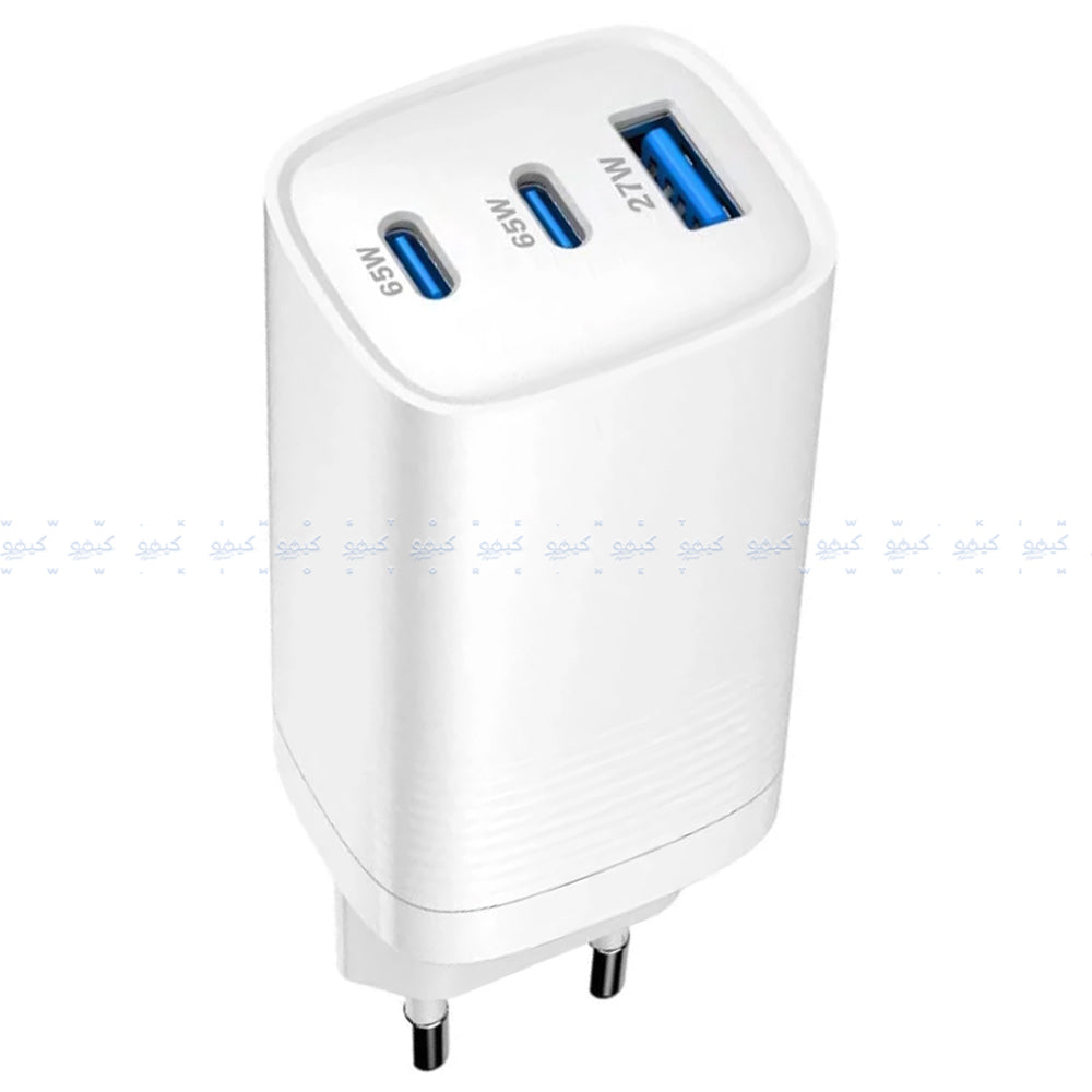 Smart Gate SGCH-65CCAGaNW Wall Charger USB + 2x Type-C 65W Fast Charging - White