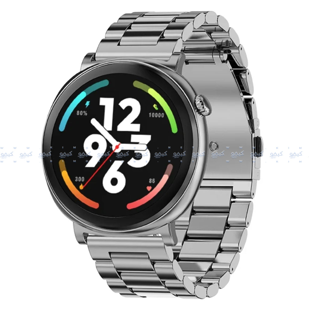 Smart Gate SGW-S1 Smart Watch (46mm) Silver Case With Stainless Steel Strap & Extra Silicone Strap