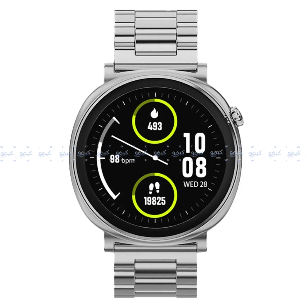 Smart Gate SGW-S1 Smart Watch (46mm) Silver Case With Stainless Steel Strap & Extra Silicone Strap