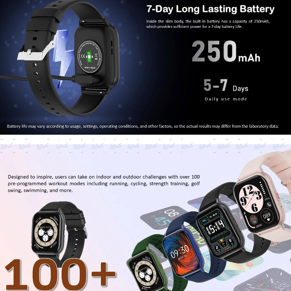 Smart Gate SGW-S Smart Watch (36mm) Black Case With Black Silicone Strap