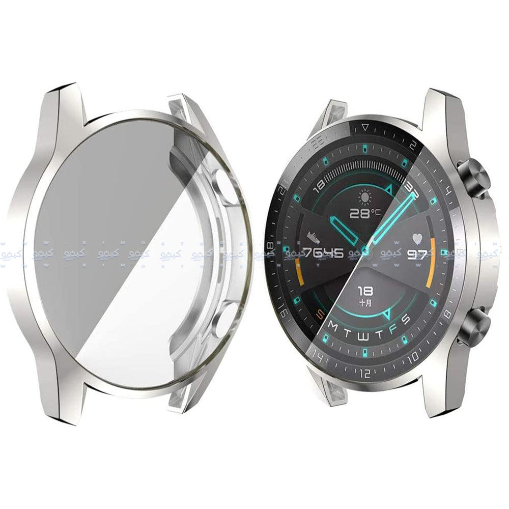 Smart Watch Silicone Cover With Frame Huawei GT 2 46mm - Silver