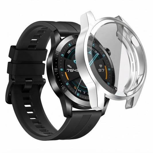 Smart Watch Silicone Cover With Frame Huawei GT 2 46mm - Silver