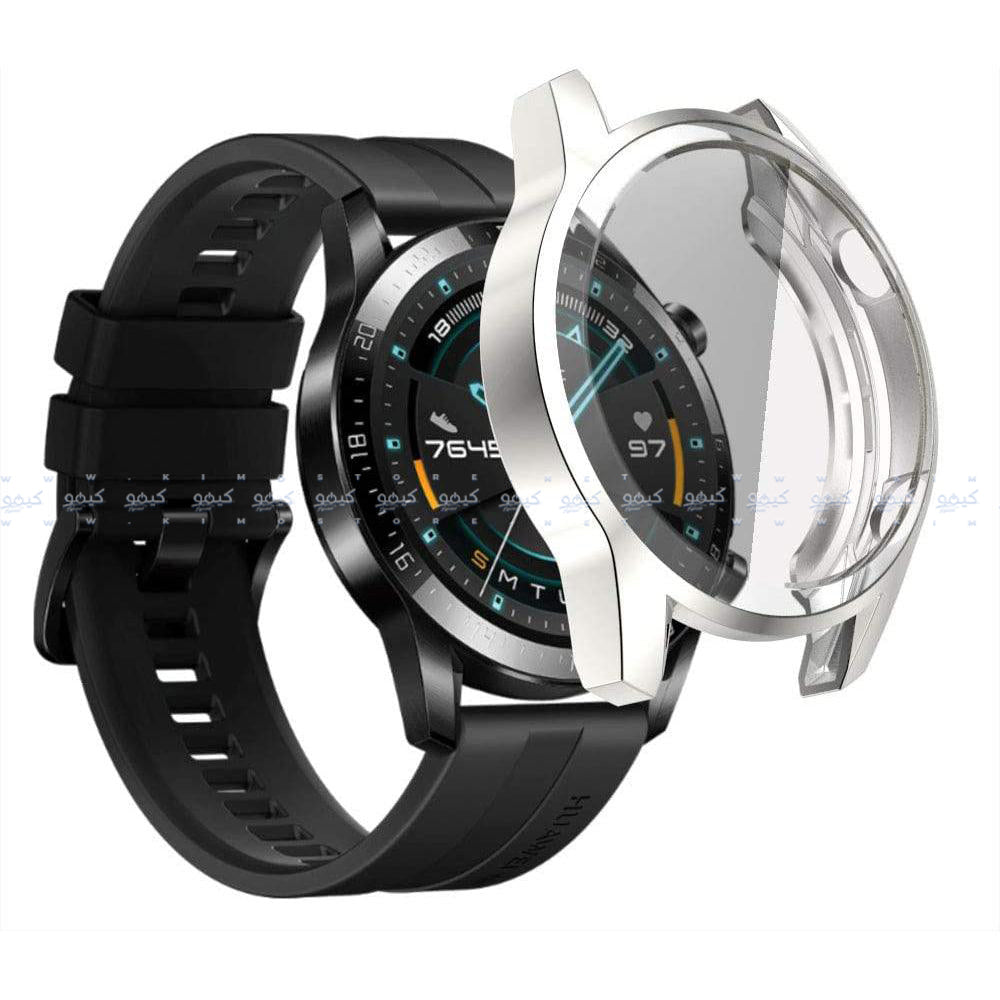 Smart Watch Silicone Cover With Frame Huawei GT 2 46mm - Silver