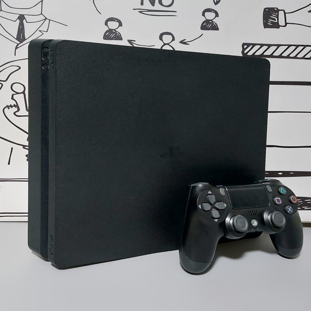 Sony PS4 Slim Console 500GB + Dualshock Wireless Controller Ver 10.5 (Original Used) - Black