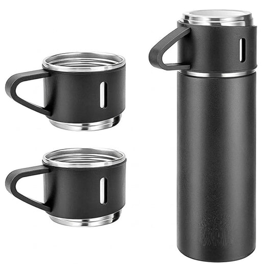 Stainless Steel Thermal Vacuum Flask Set 500ml With 3 Cups