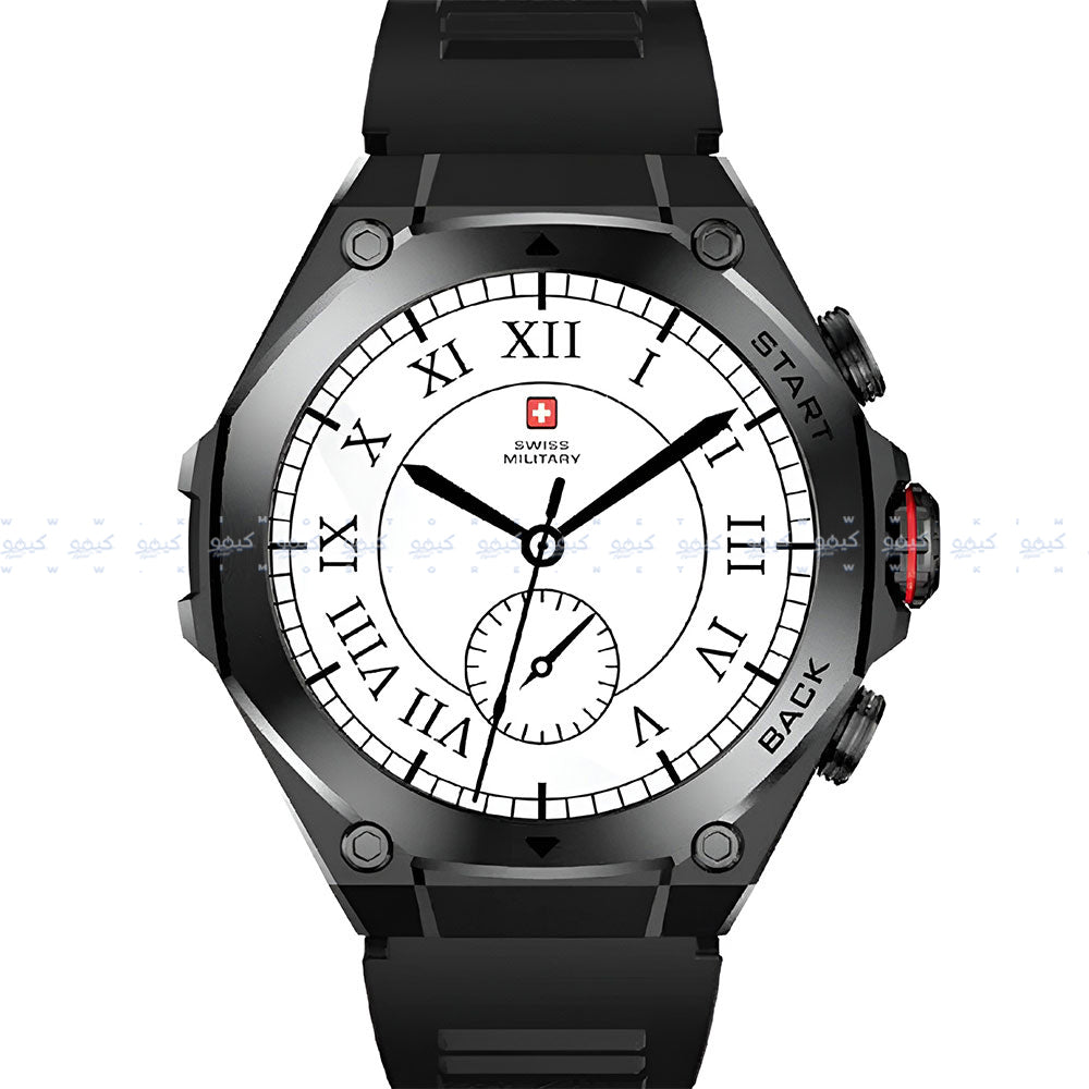 ساعة سمارت سويس ميليتاري DOM 6 هيكل معدني اسود مع سوار معدني اسود 