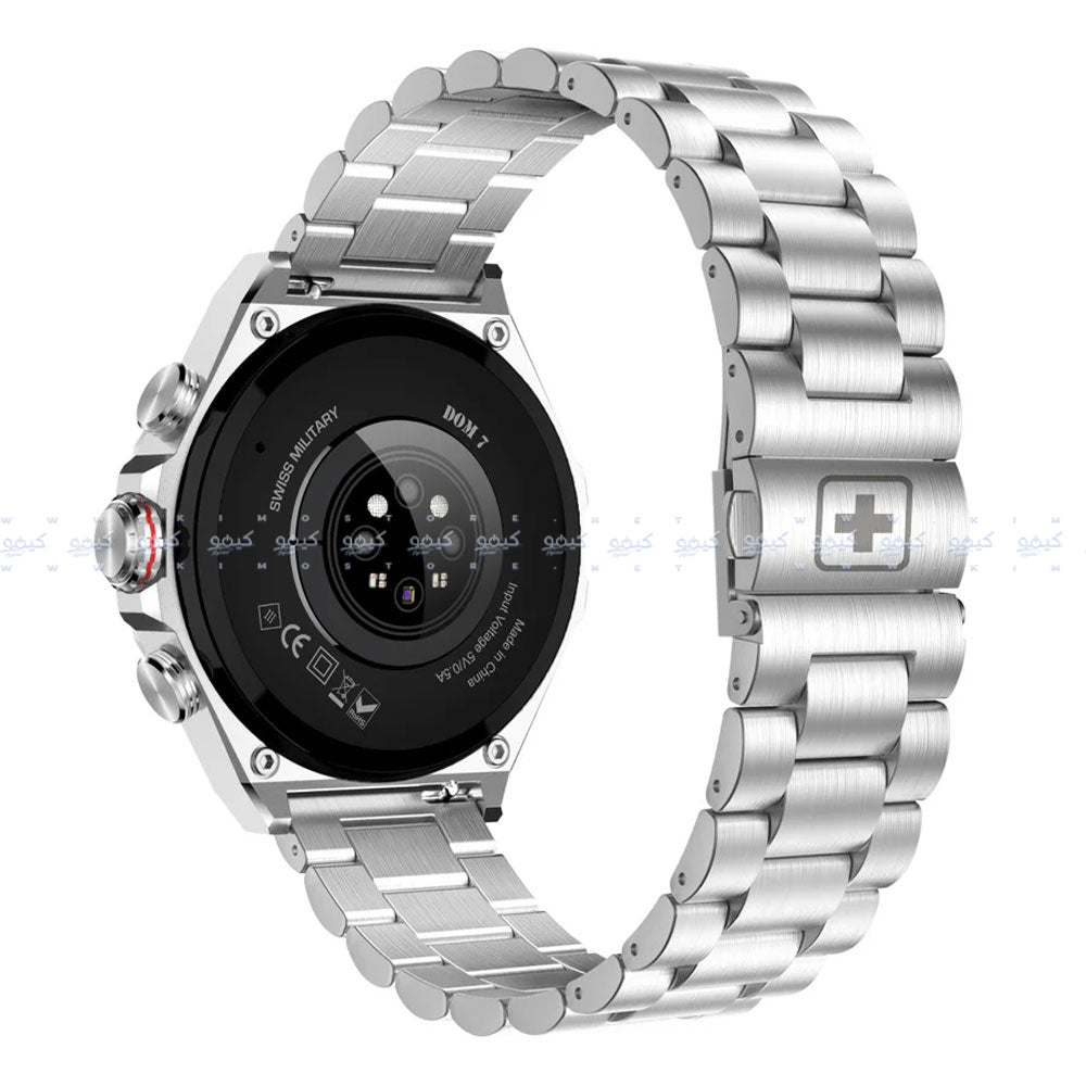 ساعة سمارت سويس ميليتاري DOM 6 هيكل معدني فضي مع سوار معدني فضي 