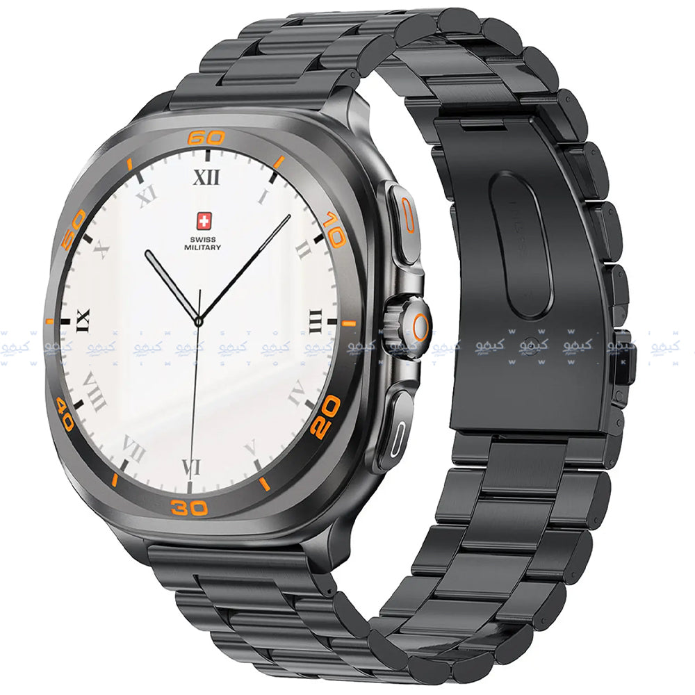 Swiss Military DOM 7 Smart Watch Gun Metal Case With Black Metal Strap