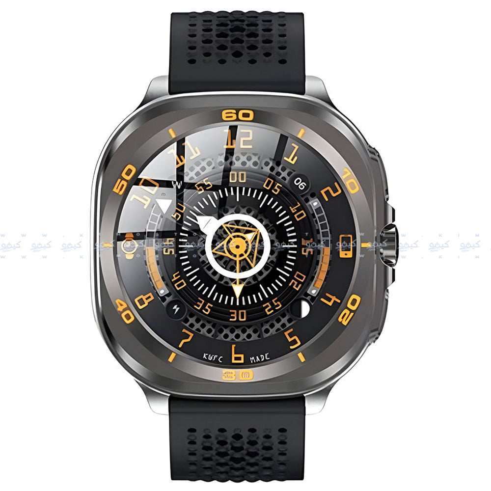 ساعة سمارت سويس ميليتاري DOM 7 هيكل معدني فضي مع سوار سيليكون اسود 