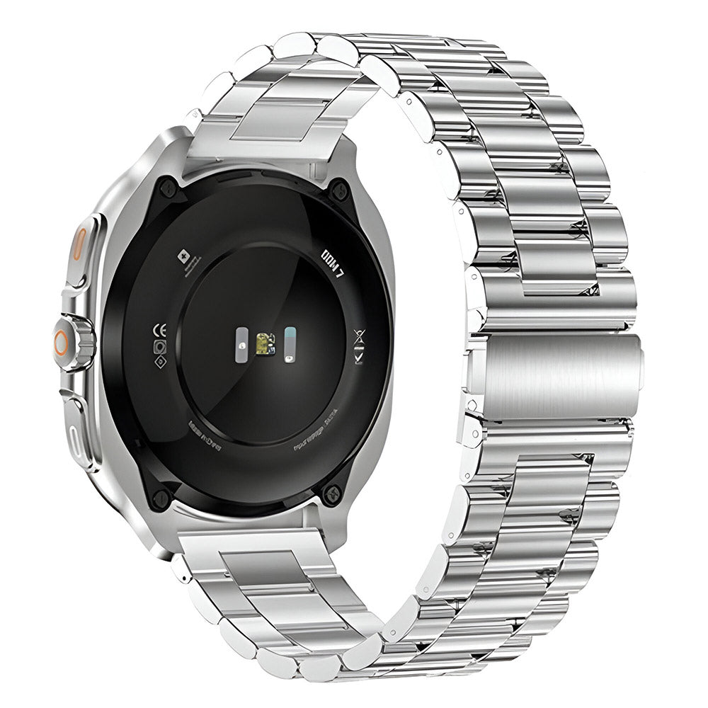 Smart Watch Silver Metal Case With Silver Metal Strap