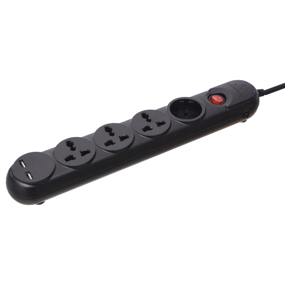 SystemMax SMPG-4P2U 4Port + 2USB Power Strip 2500W 2m 