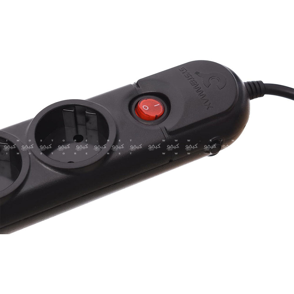 مشترك كهرباء سيستم ماكس 5 منافذ 2500 وات 2 متر SMPG-5P - اسود