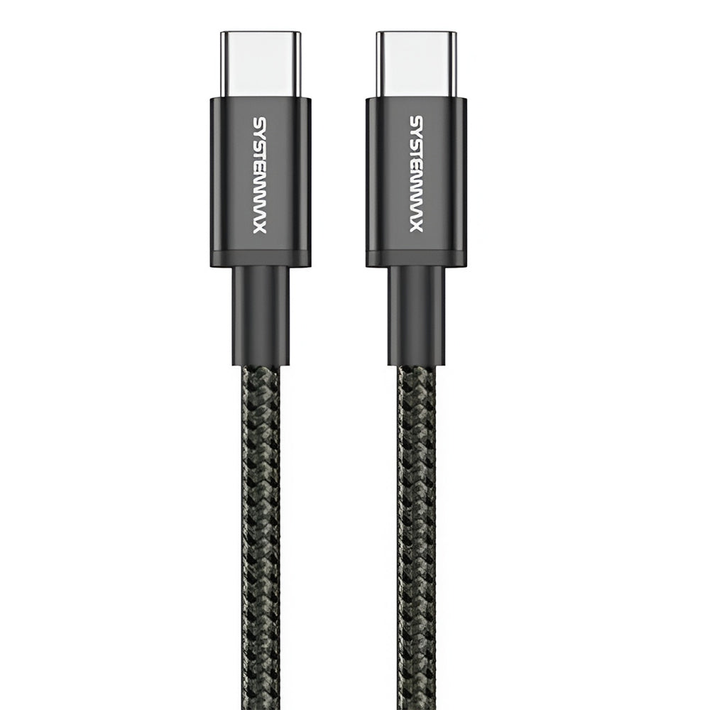 Systemmax N28 Type-C To Type-C Cable 60W Fast Charging 1m - Black