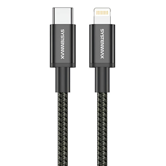 Systemmax N29 Type-C To Lightning Cable 30W Fast Charging 1m - Black