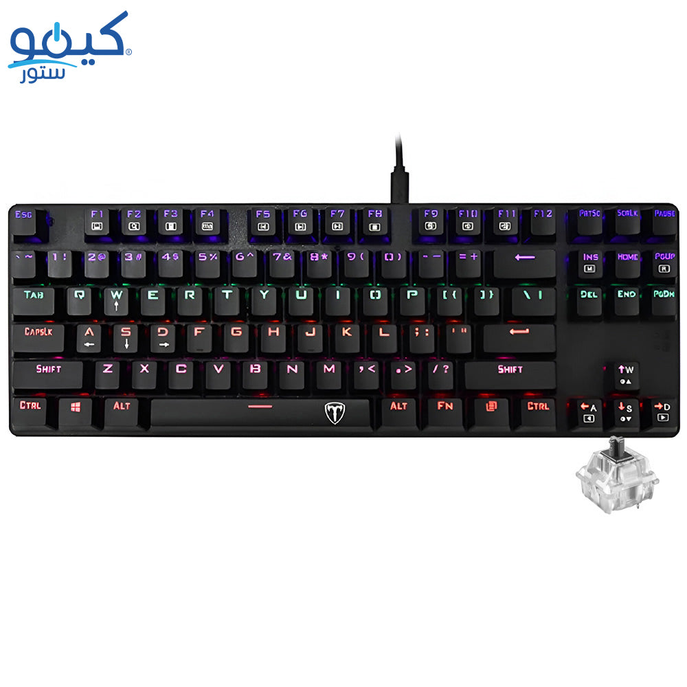 T-Dagger Bora T-TGK313-2 Black Switch Wired Rainbow Gaming Keyboard English & Arabic