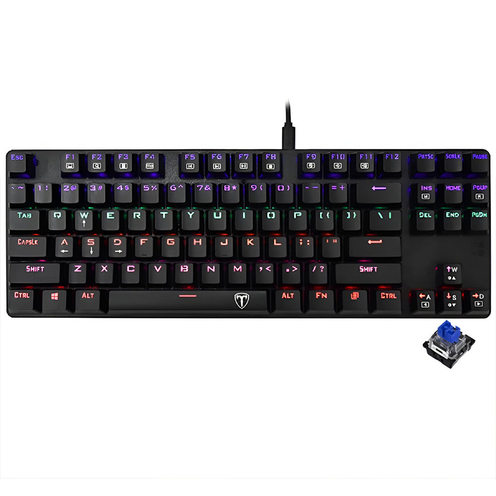 T-Dagger Bora T-TGK313-2 Blue Switch Wired Rainbow Gaming Keyboard English & Arabic