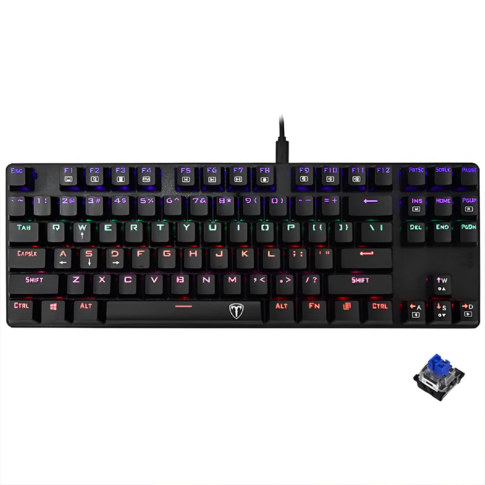 T-Dagger Bora T-TGK313-2 Blue Switch Wired Rainbow Gaming Keyboard English & Arabic